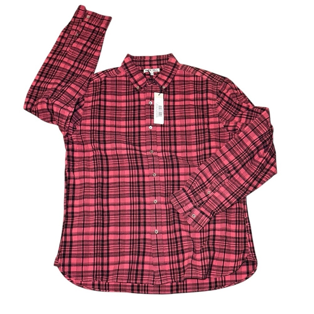 NEW! Alex Mill Men's Plaid Button Down Shirt Large "Washed" Red